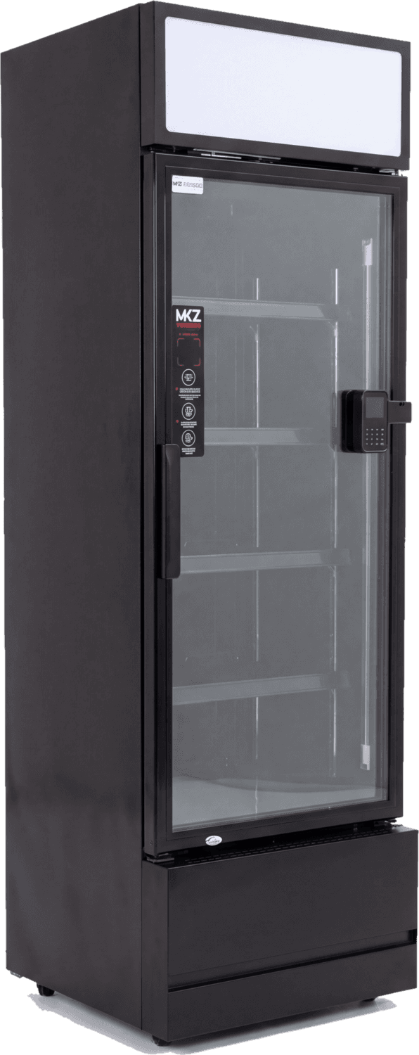 Mirkoz Smart Fridge met glazen deur, LED-verlichting en contactloos betaalsysteem